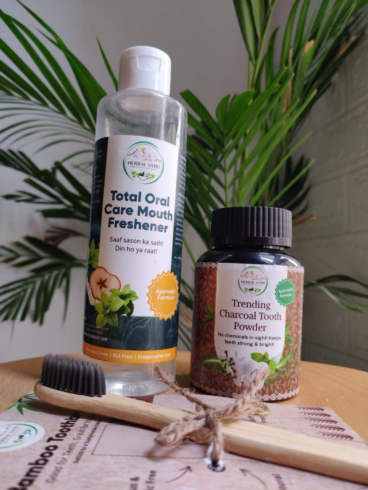 Total Oral Care Mouth Freshener — Ayurvedic formula for all-day fresh breath. A toxin-free oral care. Safe alternative to a chemical based toothpaste Keeps teeth shiny Fresh Breath Removes plaque Antimicrobial Suitable for men,women and kids