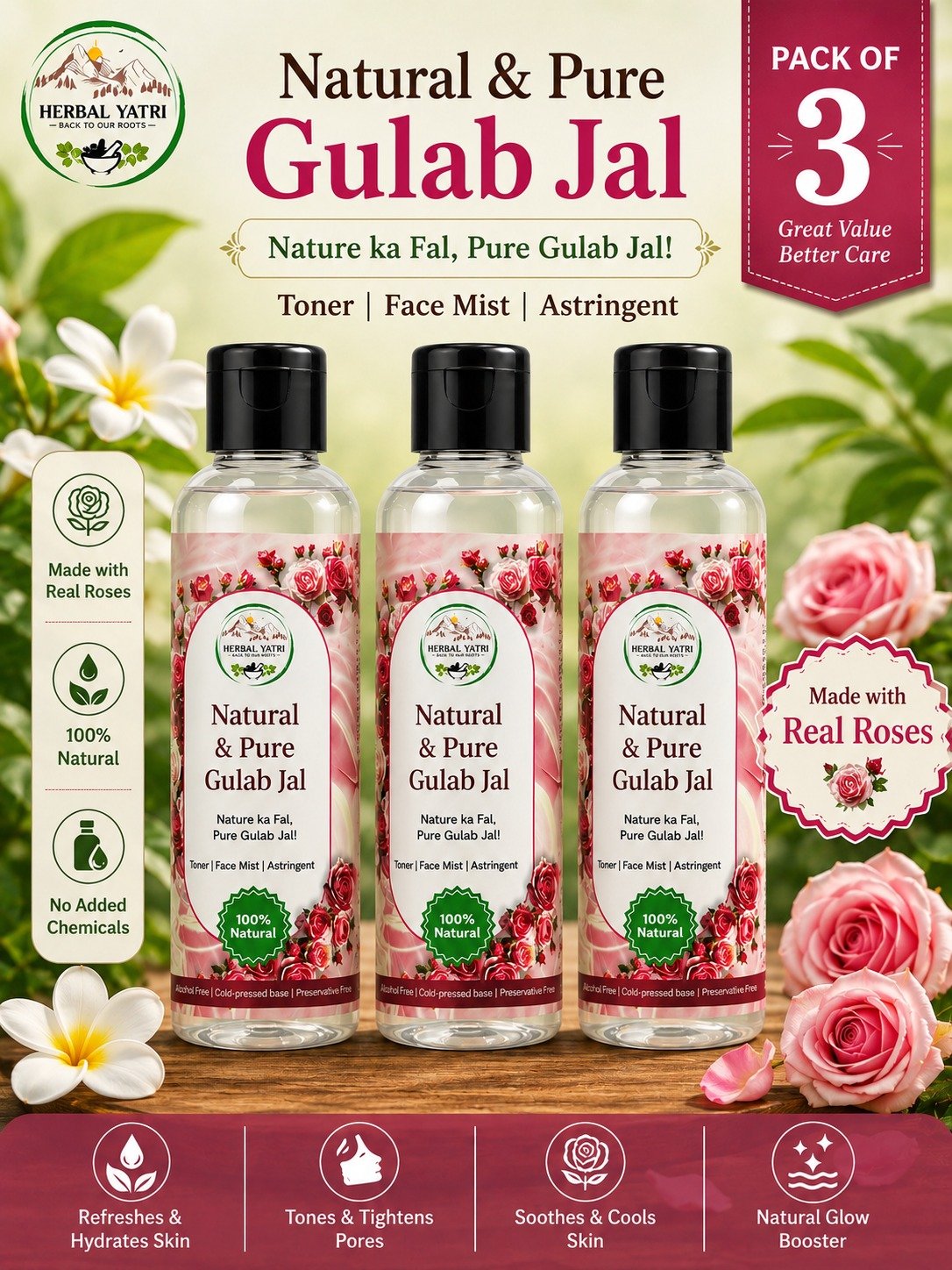 Natural & Pure Gulab Jal